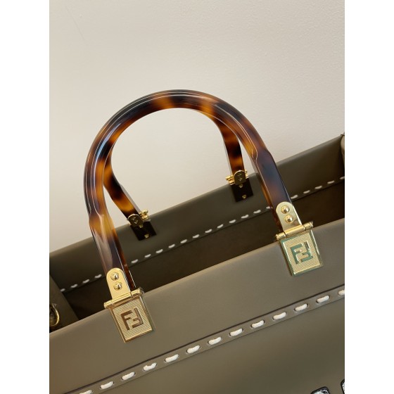 FENDI Medium Snakeskin Logo Tote "Sunshine Tote"